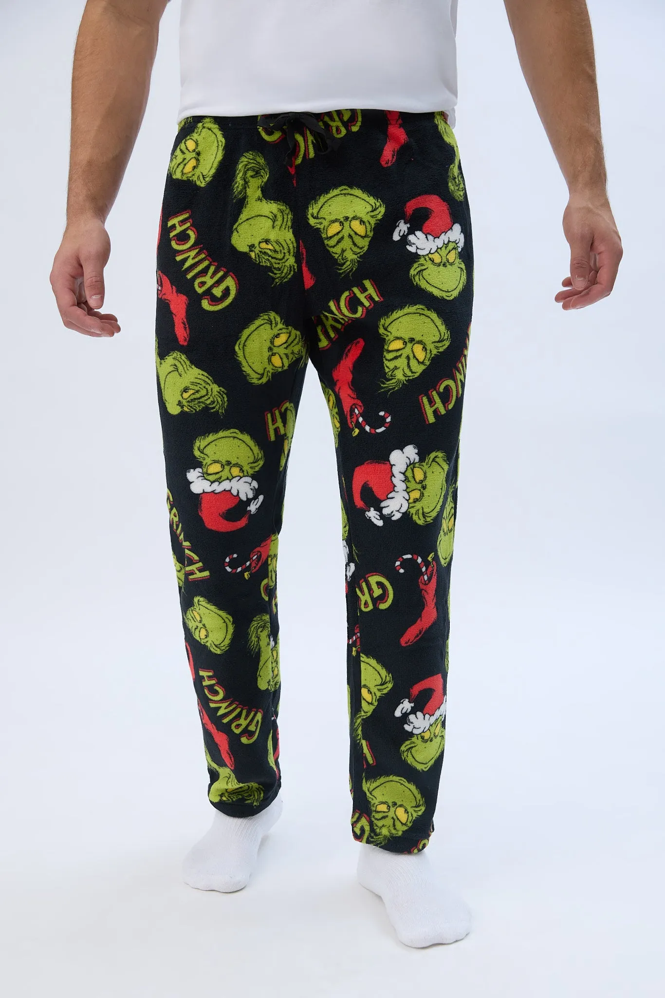 The Grinch Printed Plush Pajama Pants sold by Bluenotes