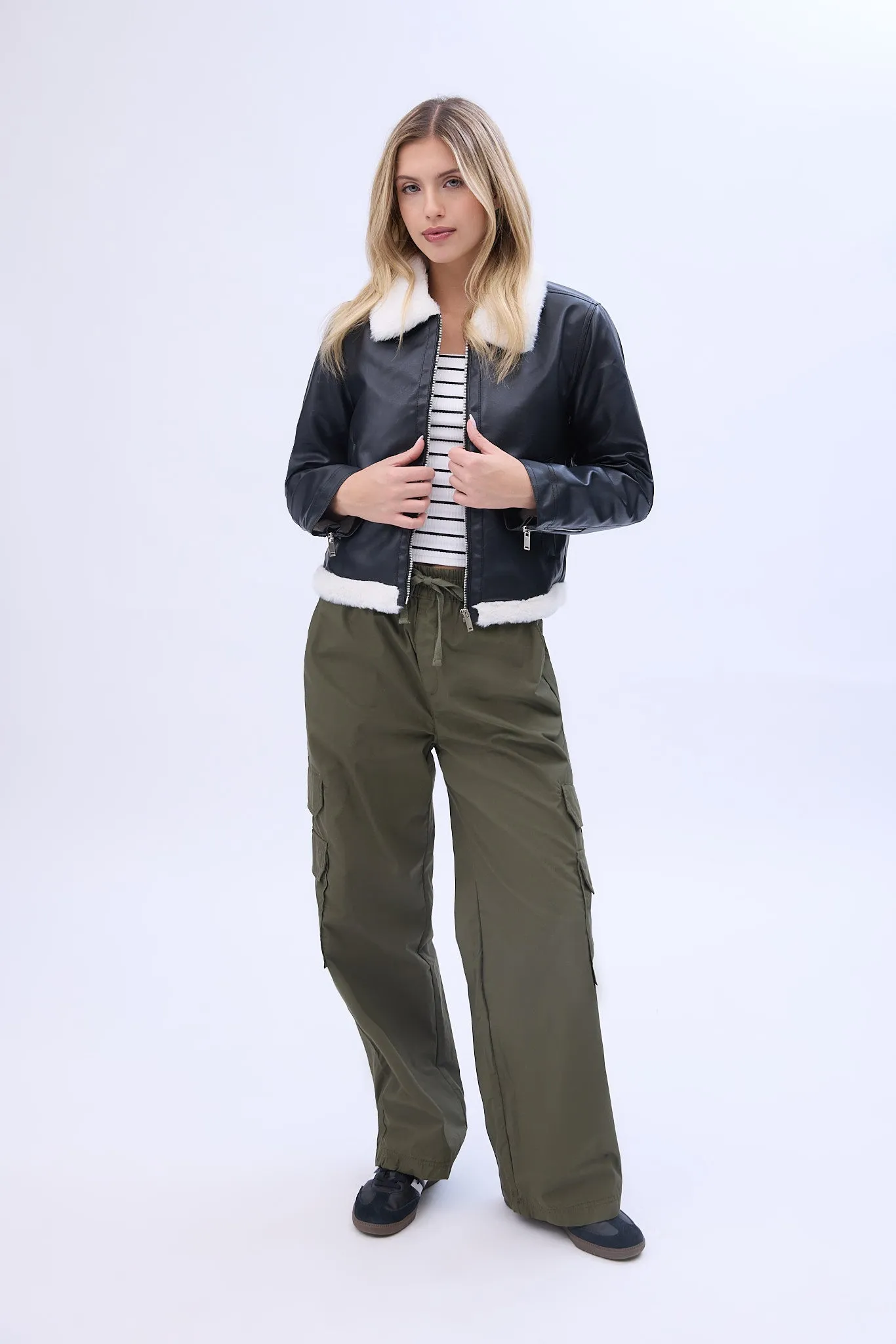 Faux Shearling Motorcycle Jacket sold by Bluenotes product image thumbnail 2