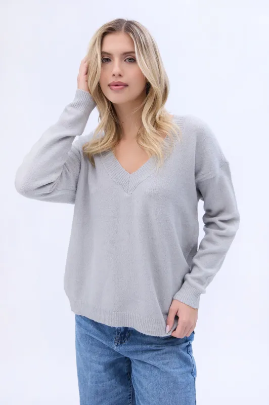 Boxy V-Neck Sweater sold by Bluenotes
