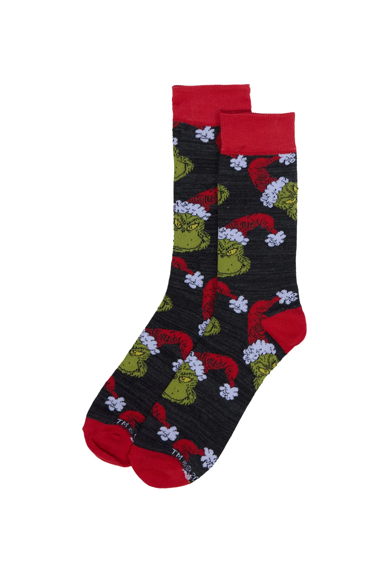 The Grinch Santa Hat Crew Socks sold by Bluenotes