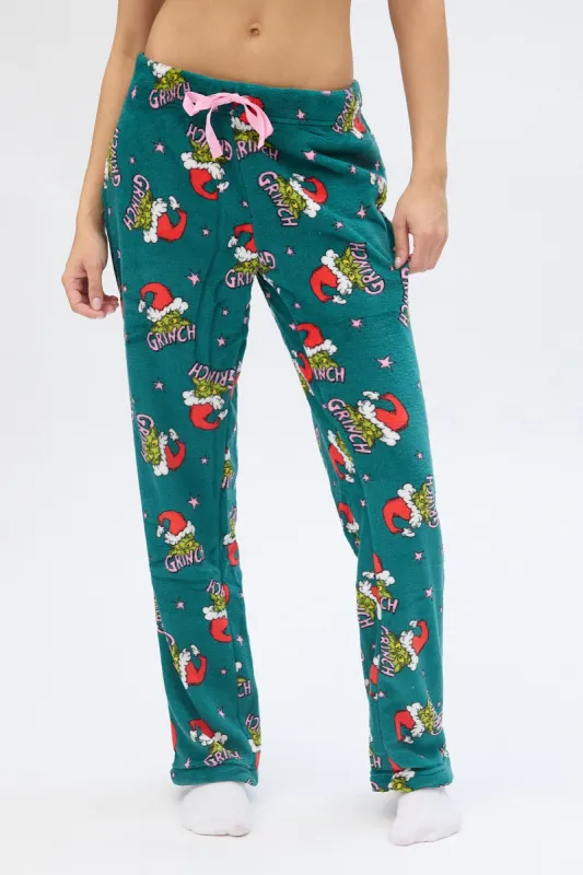 The Grinch Santa Stars Printed Pajama Pants sold by Bluenotes