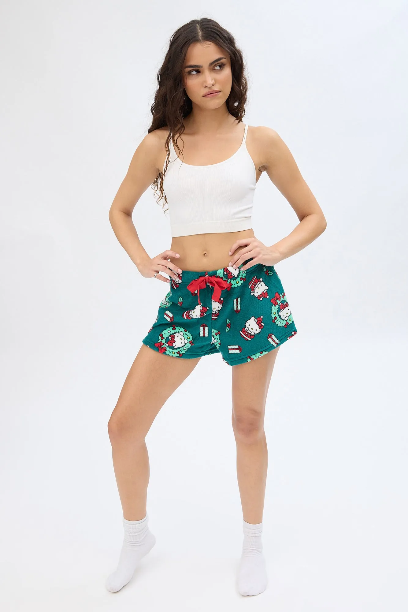 Hello Kitty Wreath Printed Pajama Shorts sold by Bluenotes product image thumbnail 3