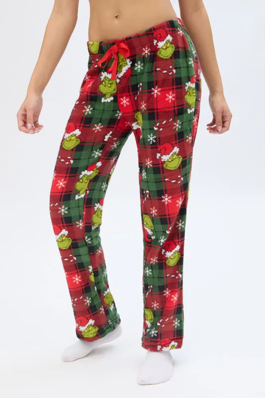 The Grinch Printed Plaid Pajama Pants sold by Bluenotes