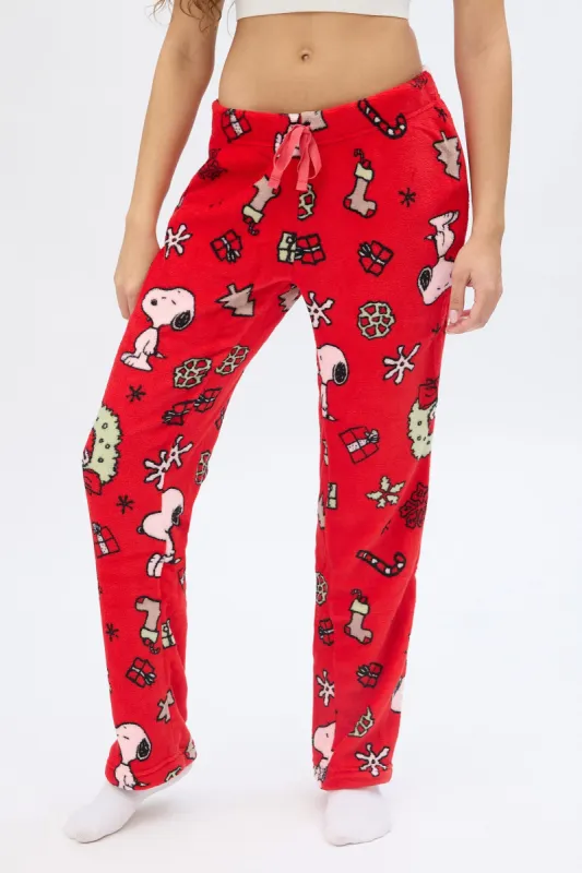 Peanuts Snoopy Wreath Printed Pajama Pants sold by Bluenotes