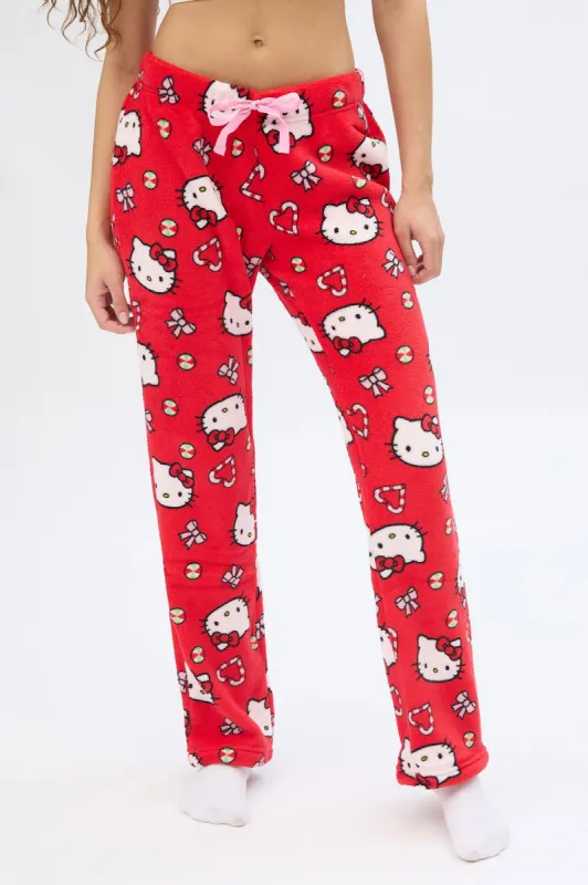 Hello Kitty Candy Cane Printed Pajama Pants sold by Bluenotes