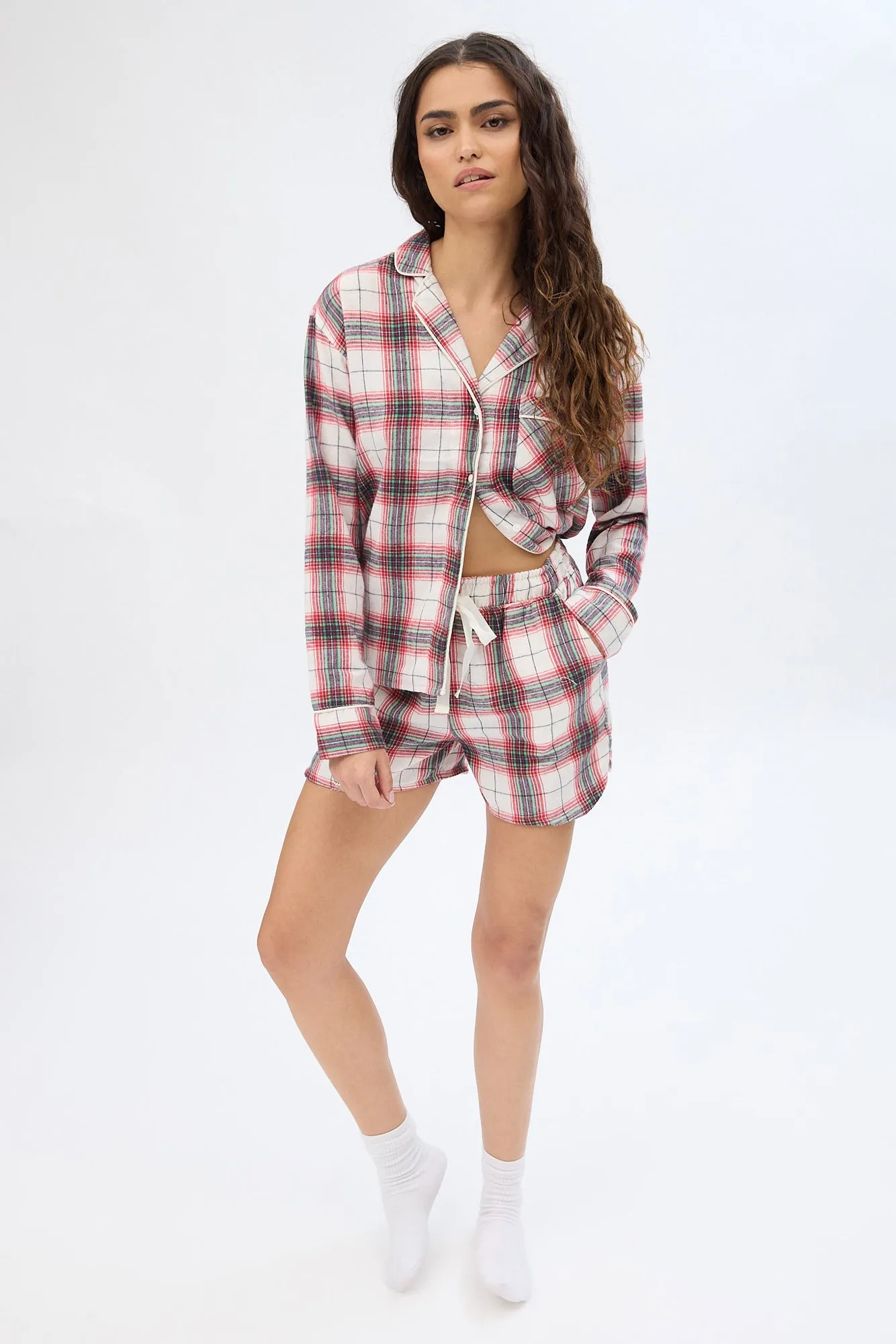 Plaid Flannel Pajama Shorts sold by Bluenotes product image thumbnail 3