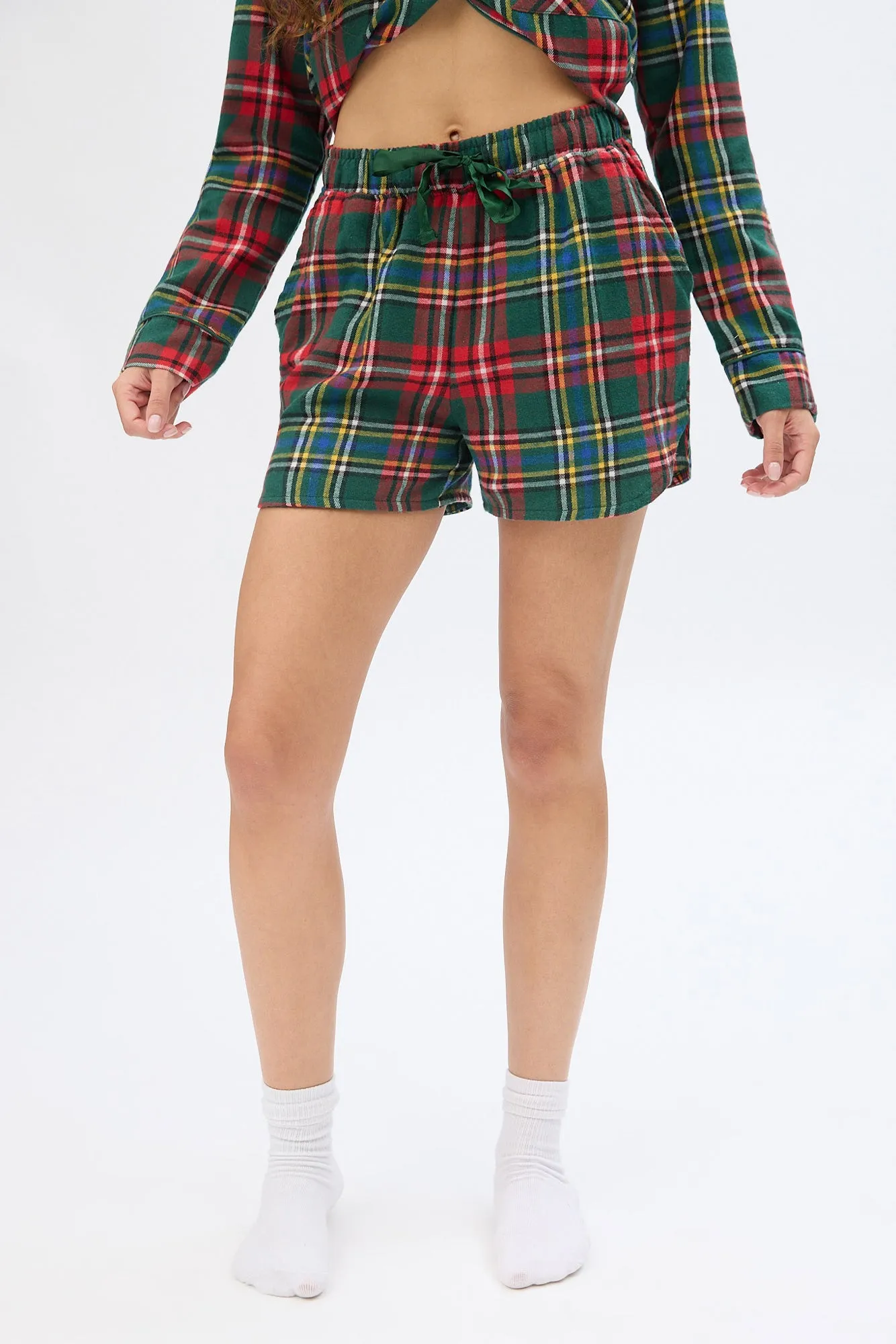 Plaid Flannel Pajama Shorts sold by Bluenotes product image thumbnail 5