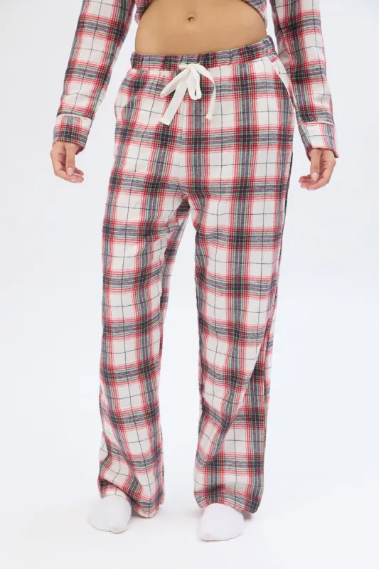 Flannel Plaid Straight Leg Pajama Pants sold by Bluenotes