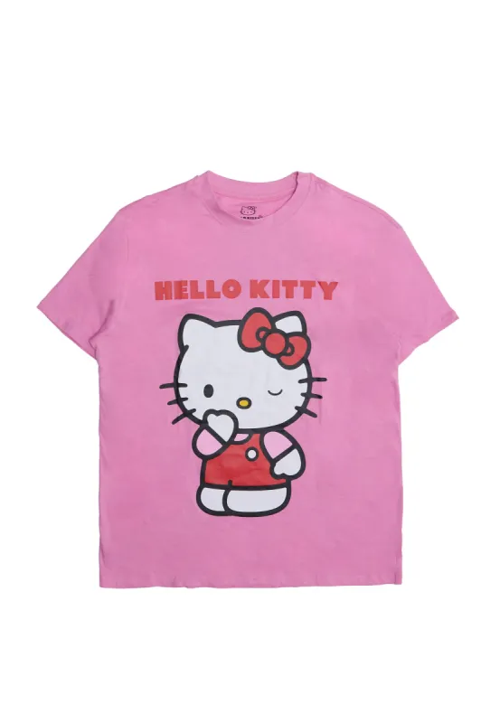 Hello Kitty Hand Kissing Graphic Relaxed Tee sold by Bluenotes