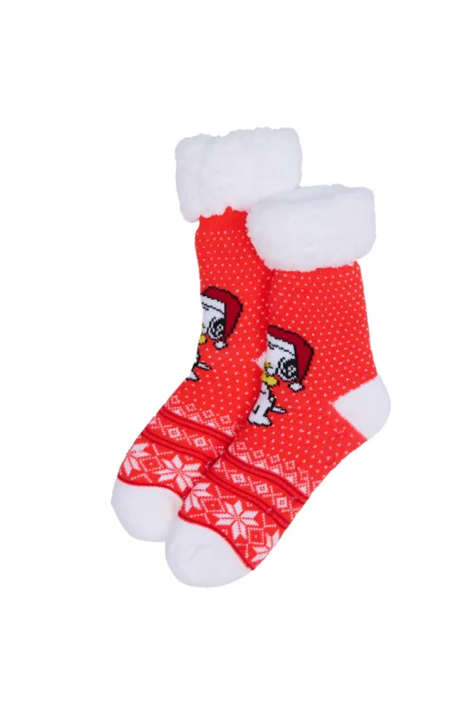 Peanuts Snoopy Sherpa-Lined Reading Socks sold by Bluenotes
