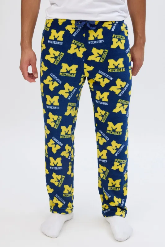 Michigan M Printed Plush Pajama Pants sold by Bluenotes