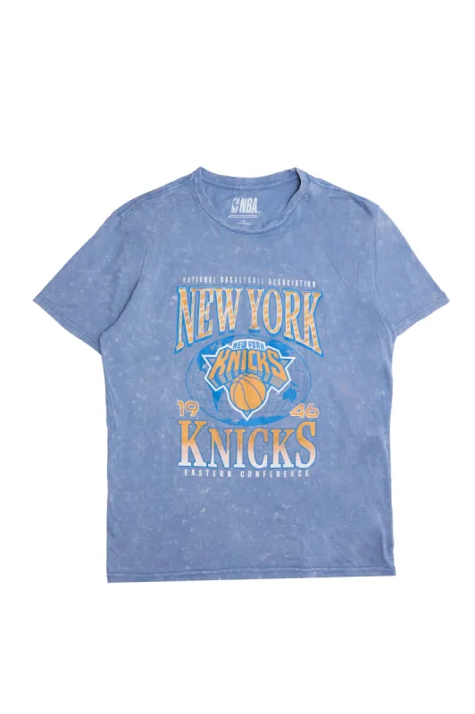 New York Knicks 1946 Graphic Acid Wash Tee sold by Bluenotes