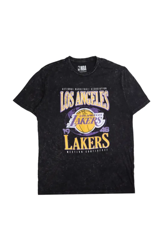 Los Angeles Lakers Graphic Acid Wash Tee sold by Bluenotes