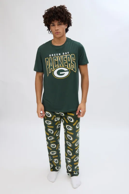 Green Bay Packers Graphic Pajama Tee And Plush Pants Set sold by Bluenotes