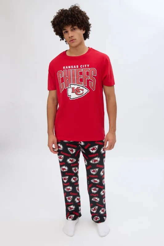 Kansas City Chiefs Graphic Pajama Tee And Plush Pants Set sold by Bluenotes