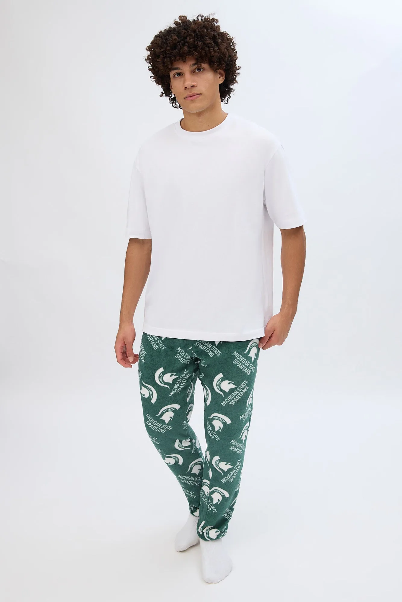 Michigan State Spartans Printed Plush Pajama Pants sold by Bluenotes product image thumbnail 4