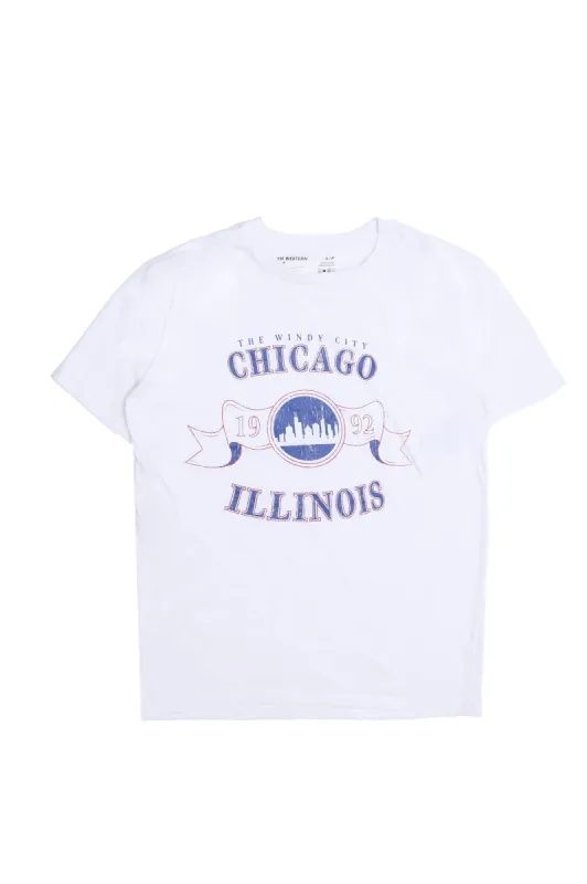 Chicago Illinois The Windy City Graphic Relaxed Tee sold by Bluenotes