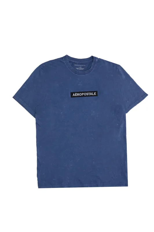 Aéropostale Embroidered Box Graphic Acid Wash Tee sold by Bluenotes