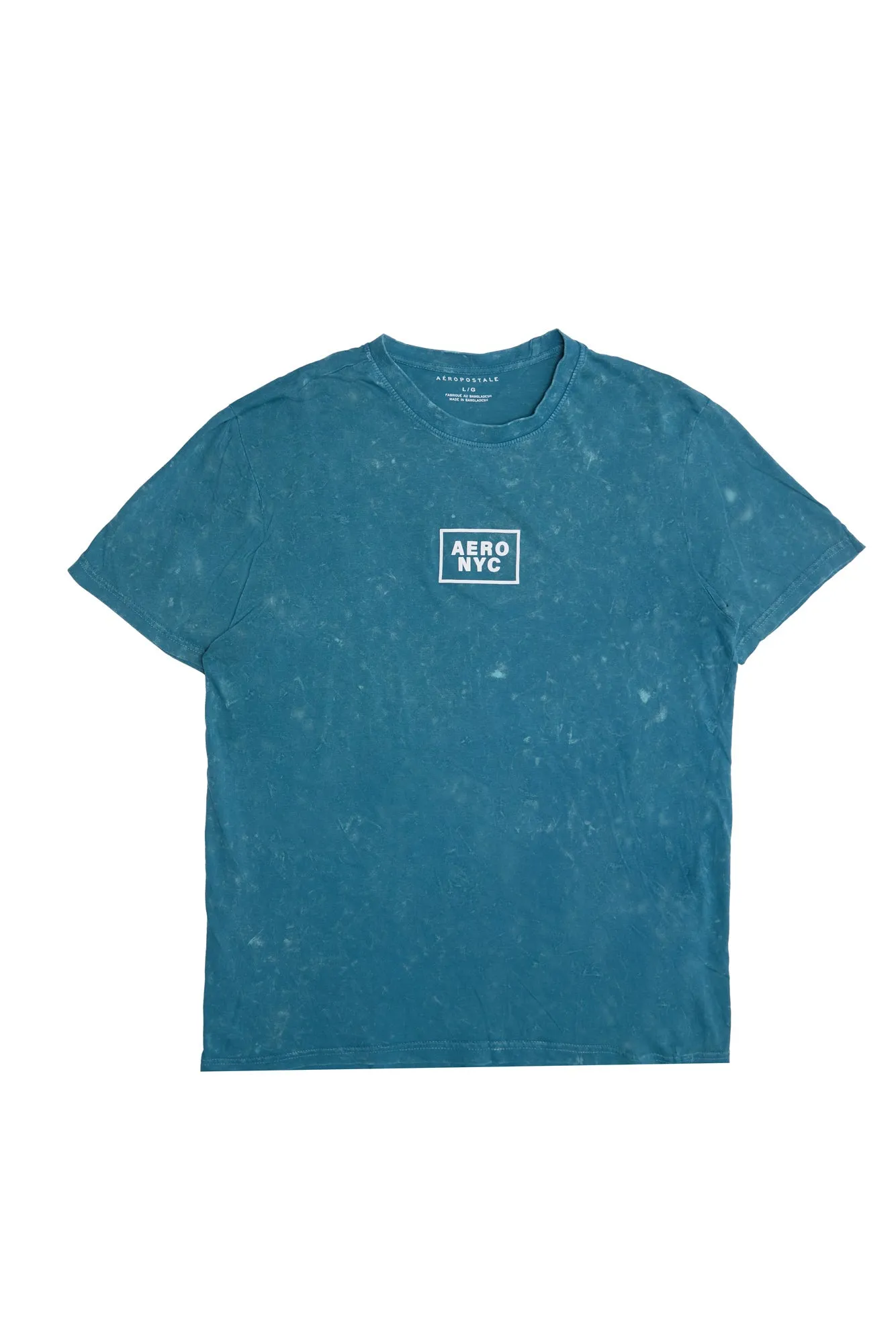 AERO NYC Box Graphic HD Print Acid Wash Tee sold by Bluenotes
