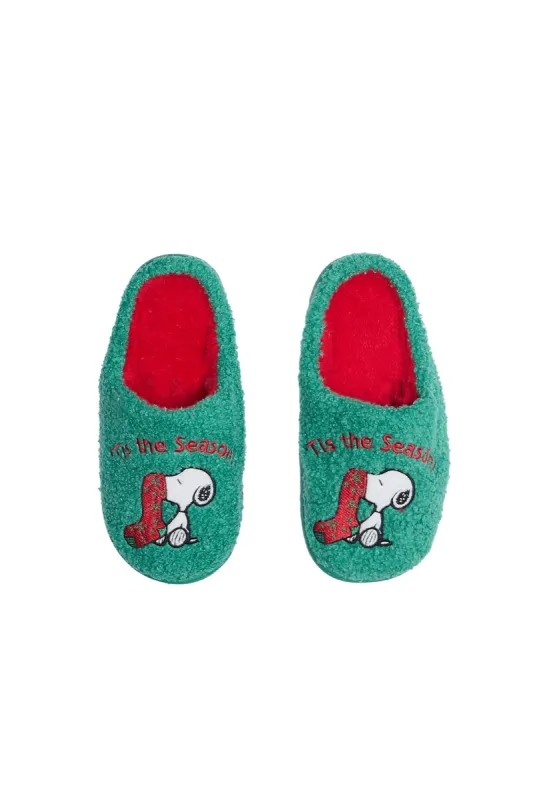 Peanuts Snoopy 'Tis The Season Slippers sold by Bluenotes