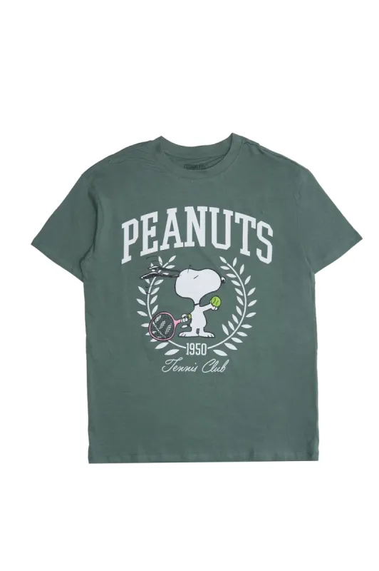 Peanuts Snoopy Tennis Graphic Relaxed Tee sold by Bluenotes