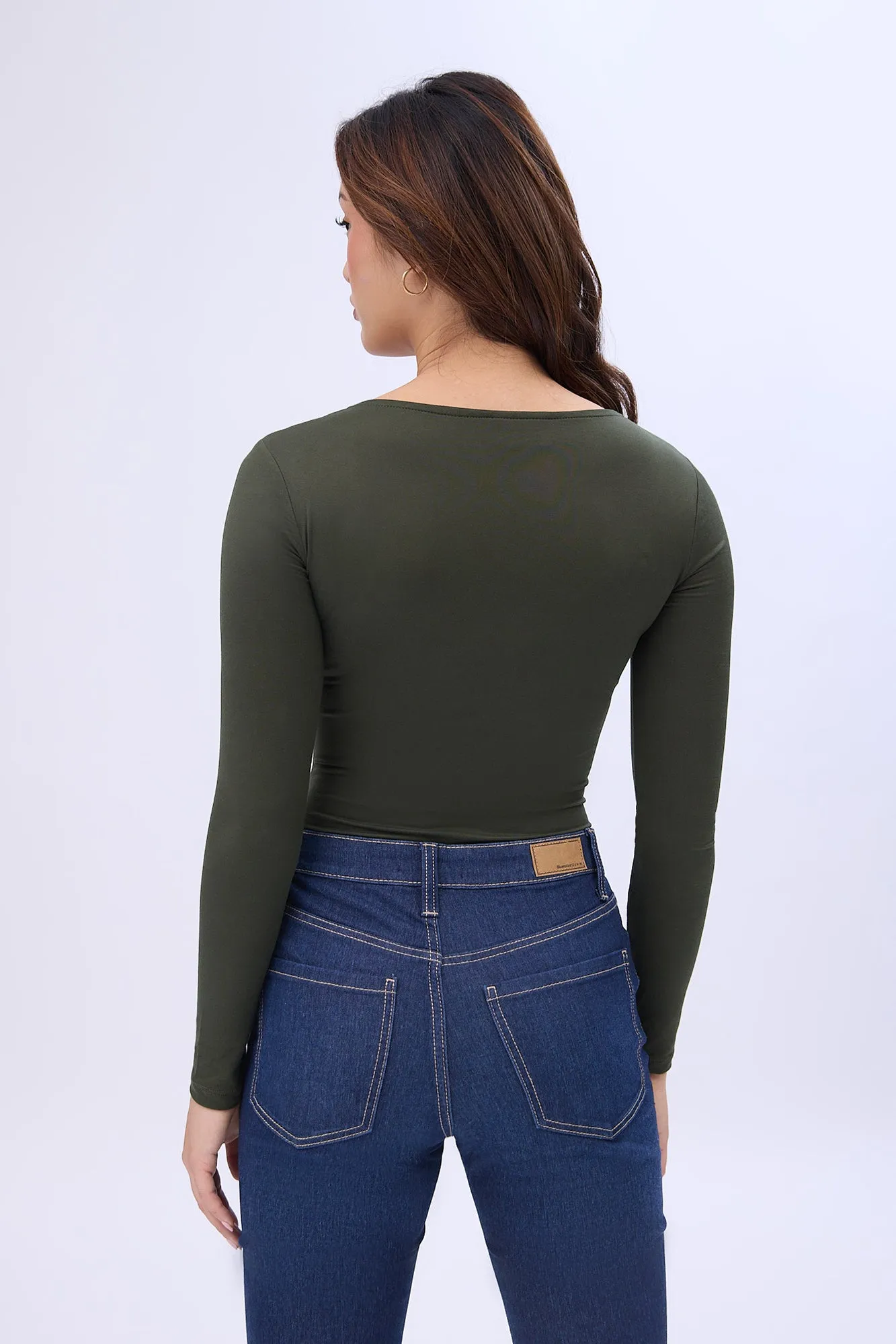 Long Sleeve Square Neck Bodysuit sold by Bluenotes product image thumbnail 4