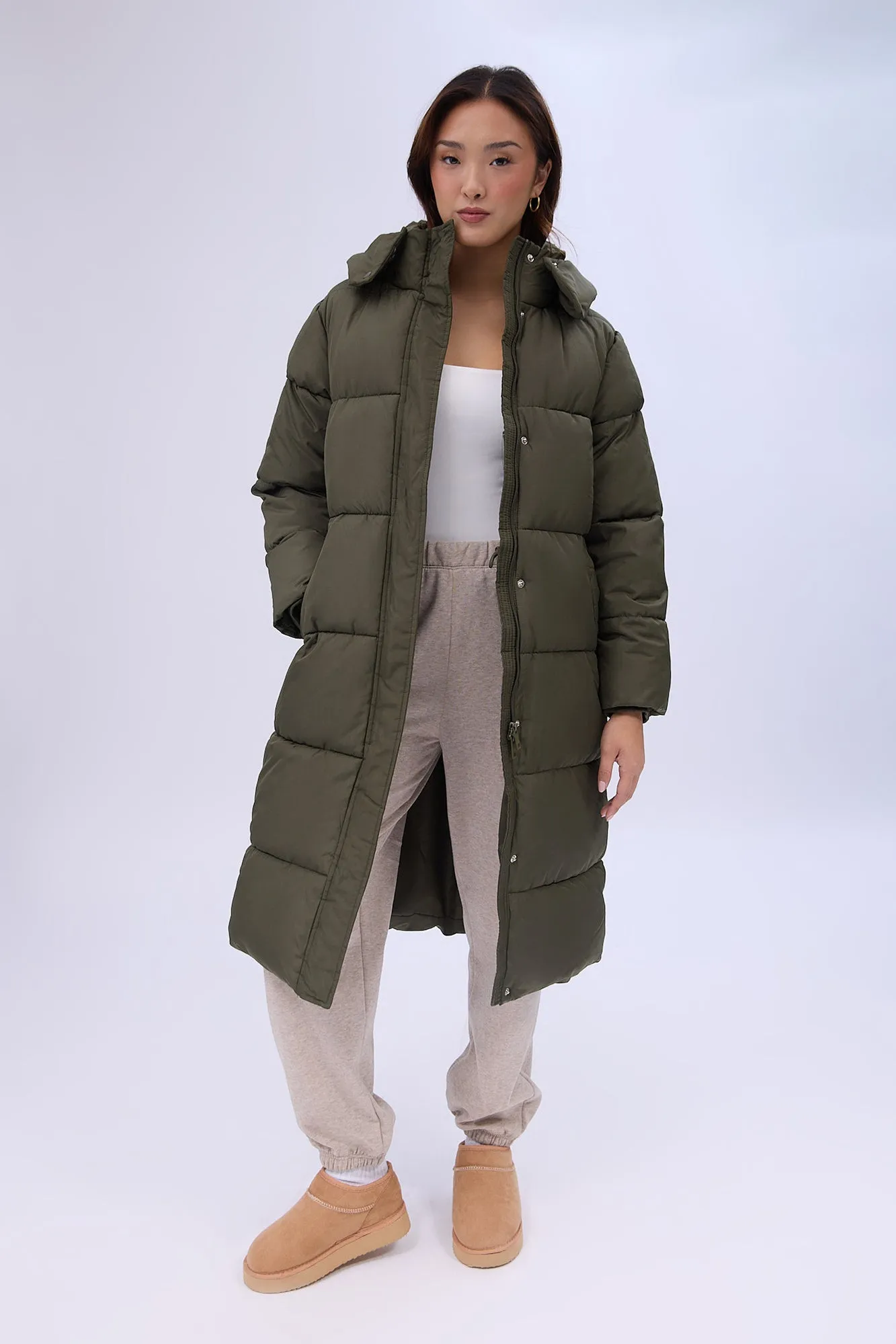 Long Hooded Puffer Jacket sold by Bluenotes product image thumbnail 5