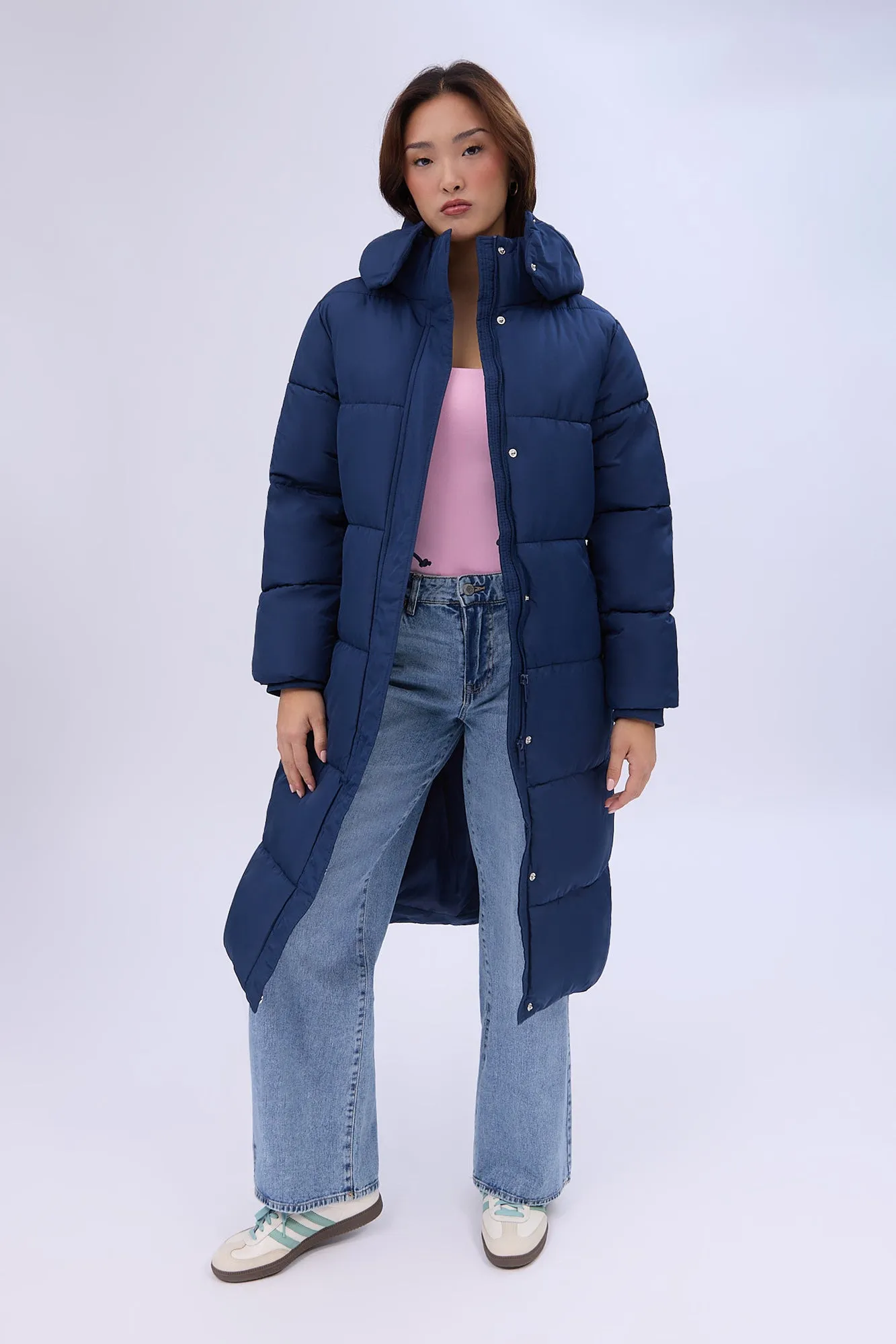 Long Hooded Puffer Jacket sold by Bluenotes