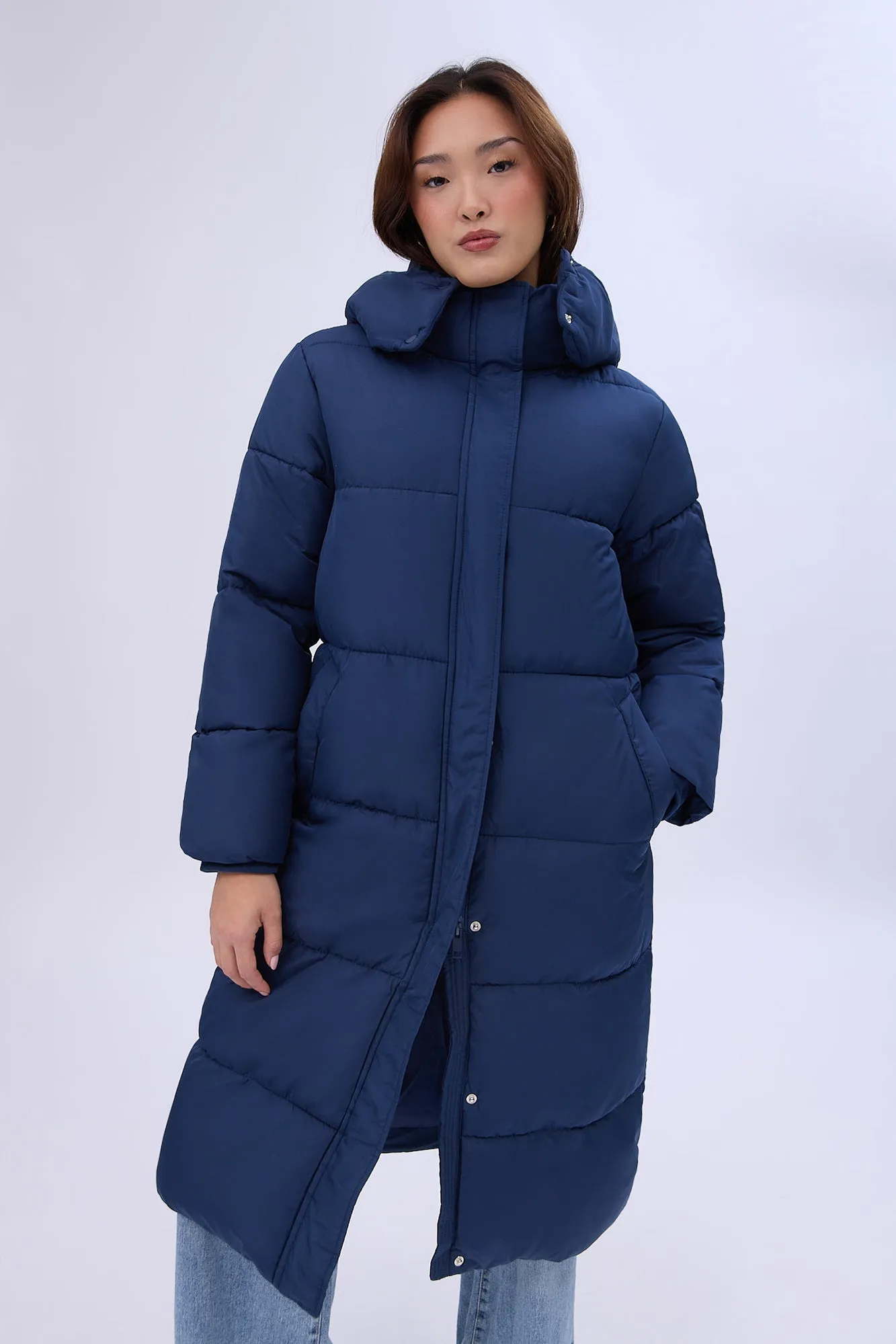 Long Hooded Puffer Jacket sold by Bluenotes product image thumbnail 2