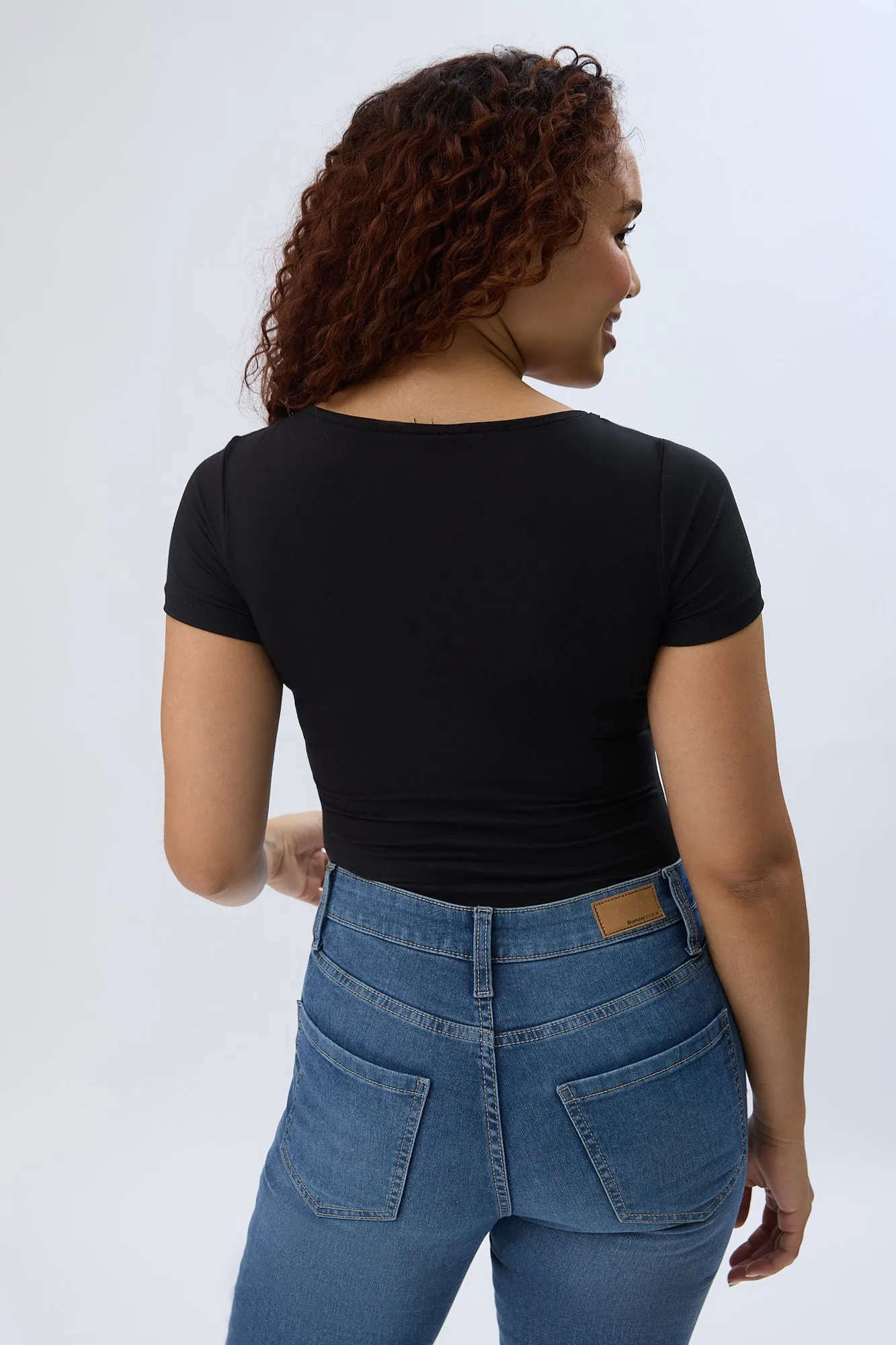 Short Sleeve Sweetheart Neckline Bodysuit sold by Bluenotes product image thumbnail 5