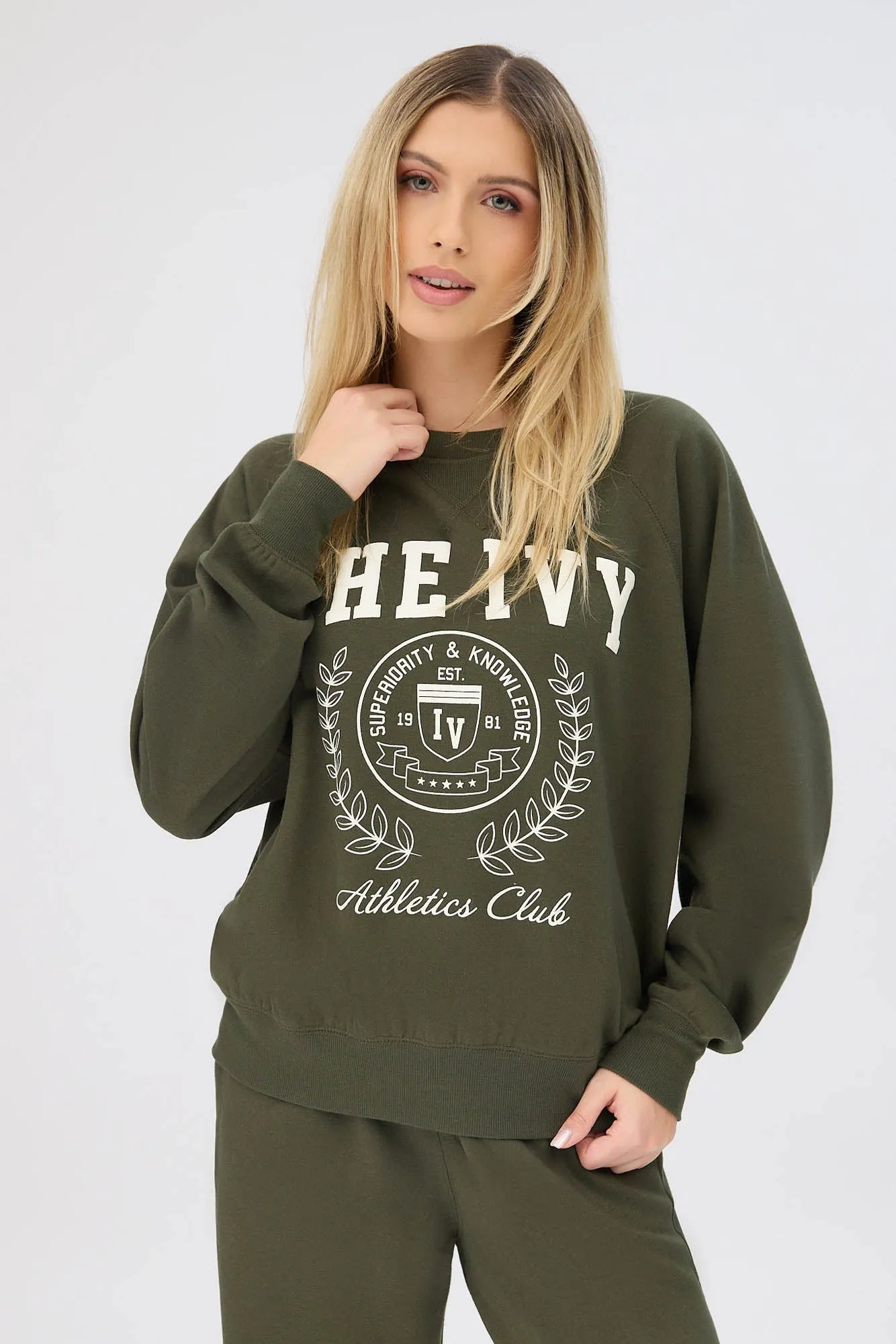 Graphic Raglan Sleeve Crew Neck Sweatshirt sold by Bluenotes
