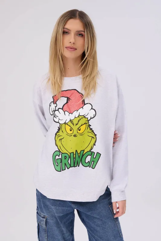 The Grinch Christmas Hat Graphic Crew Neck Sweatshirt sold by Bluenotes