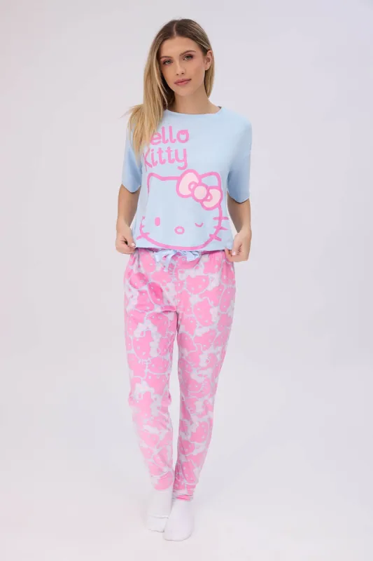 Hello Kitty Super Soft Pajama Tee And Velour Pajama Jogger 2-Piece Set sold by Bluenotes