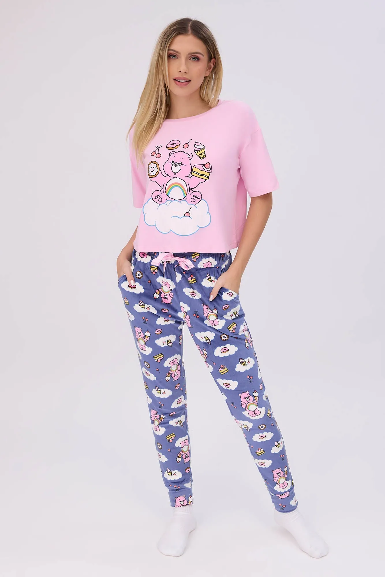 Care Bears Super Soft Pajama Tee And Velour Pajama Jogger 2-Piece Set sold by Bluenotes