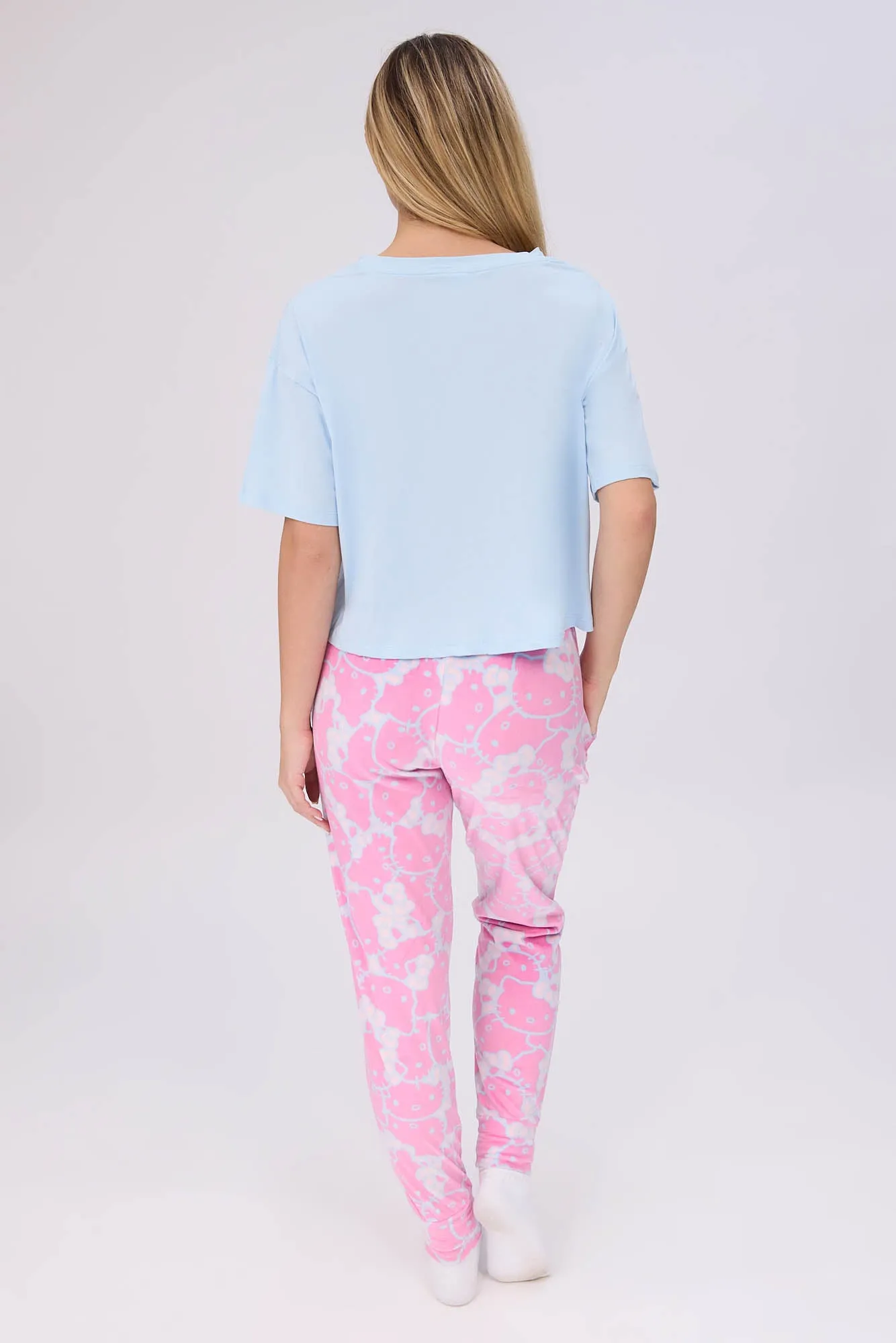 Hello Kitty Super Soft Pajama Tee And Velour Pajama Jogger 2-Piece Set sold by Bluenotes product image thumbnail 4