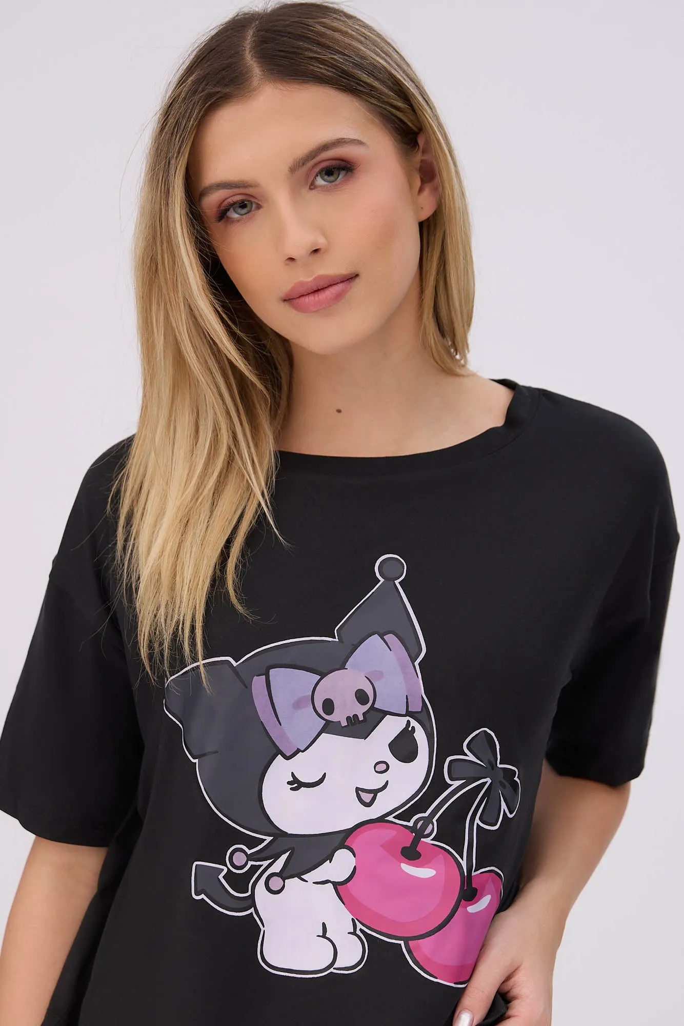 Kuromi Super Soft Pajama Tee And Velour Pajama Jogger 2-Piece Set sold by Bluenotes product image thumbnail 2