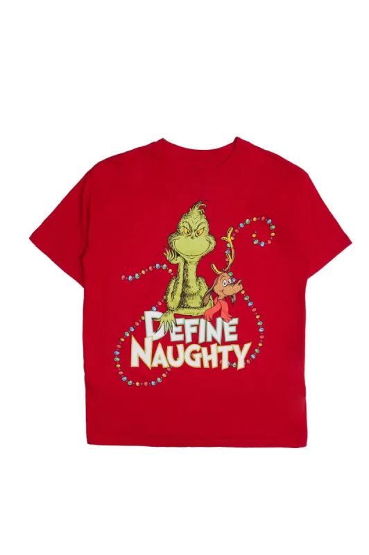 The Grinch And Max Define Naughty Graphic Relaxed Tee sold by Bluenotes