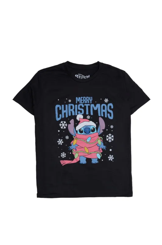 Stitch Merry Christmas Graphic Relaxed Tee sold by Bluenotes