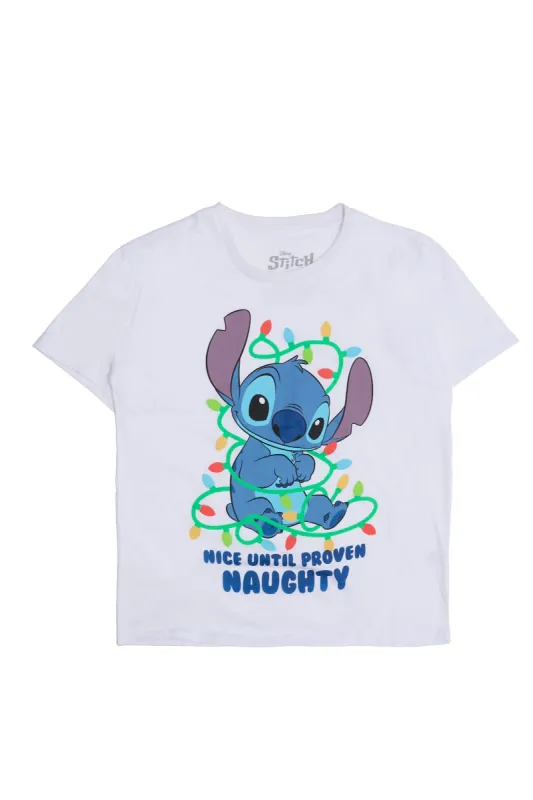 Stitch Nice Or Naughty Graphic Relaxed Tee sold by Bluenotes