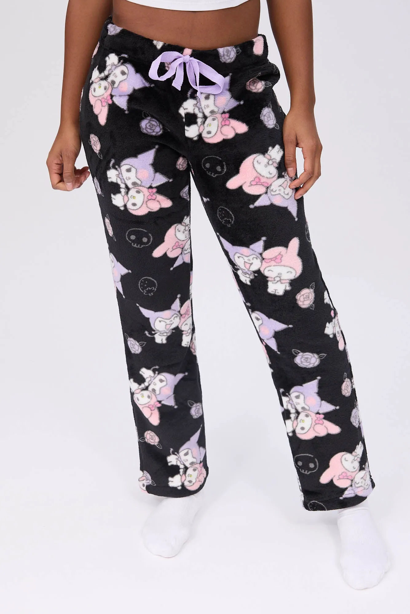 Kuromi Printed Plush Pajama Pants sold by Bluenotes