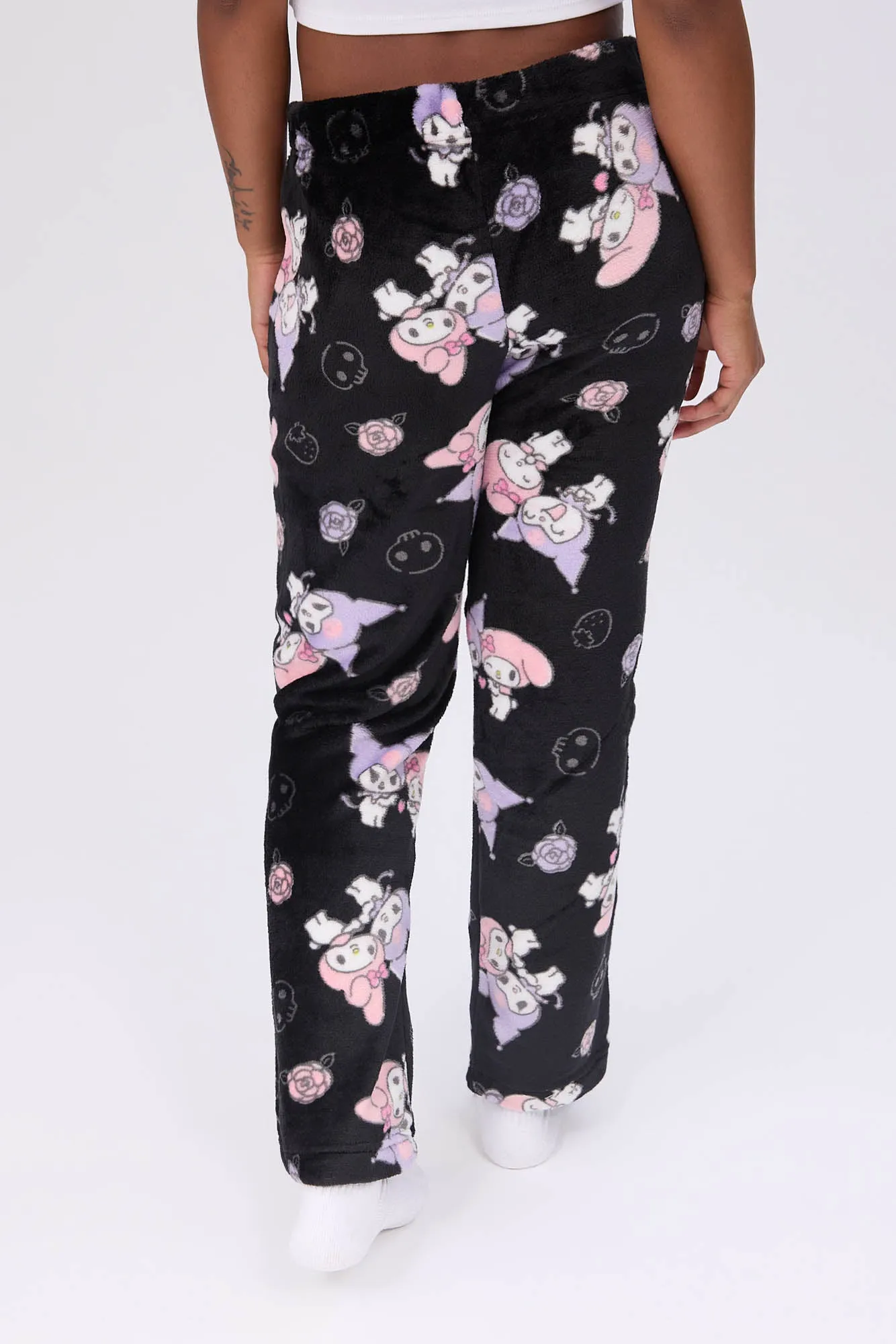 Kuromi Printed Plush Pajama Pants sold by Bluenotes product image thumbnail 4