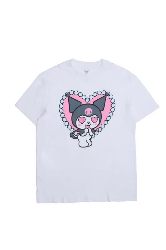 Kuromi Graphic Glitter Relaxed Tee sold by Bluenotes