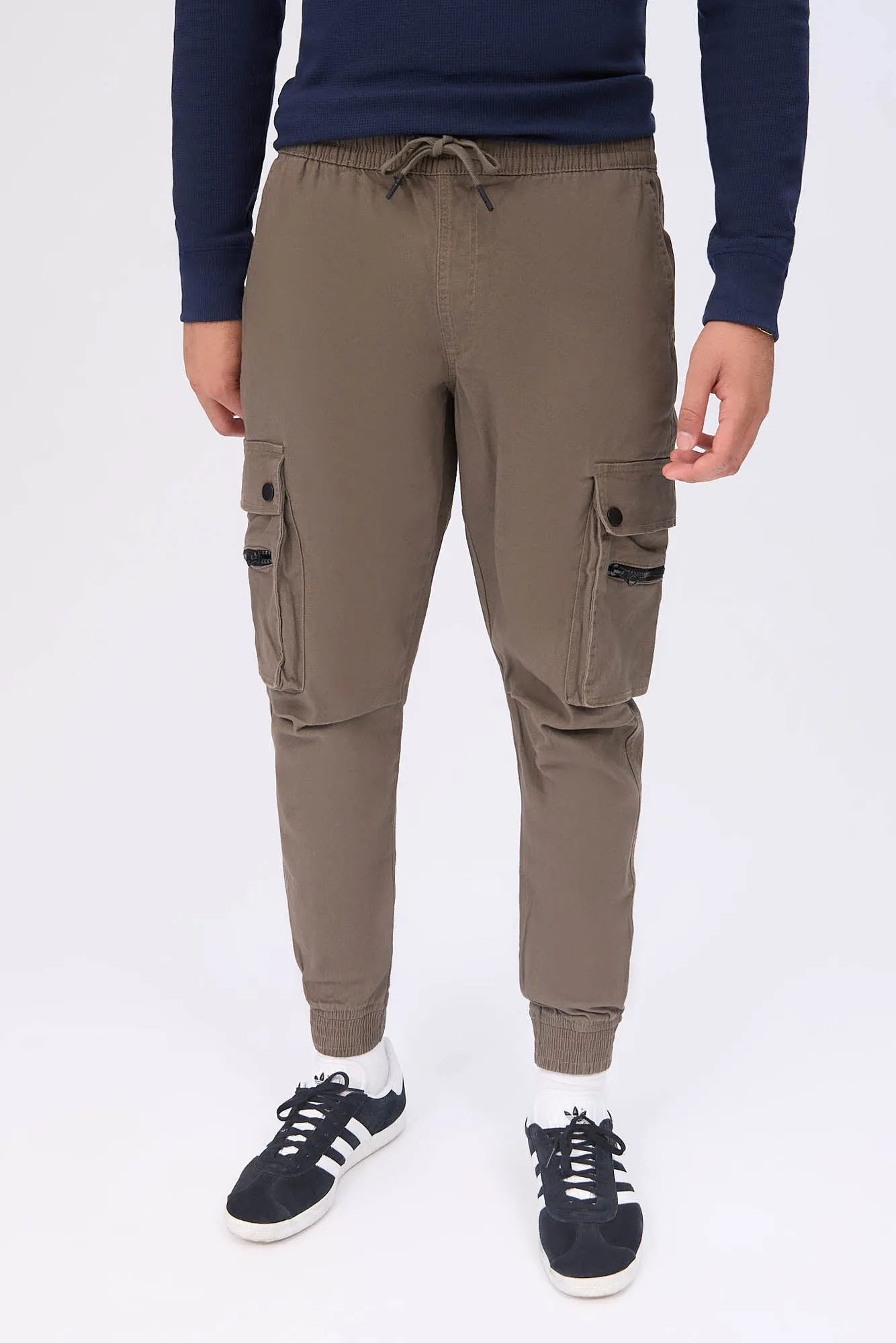 Relaxed Zip Cargo Twill Jogger sold by Bluenotes