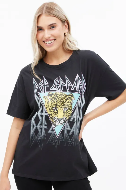 Def Leppard Graphic Boyfriend Tee sold by Bluenotes