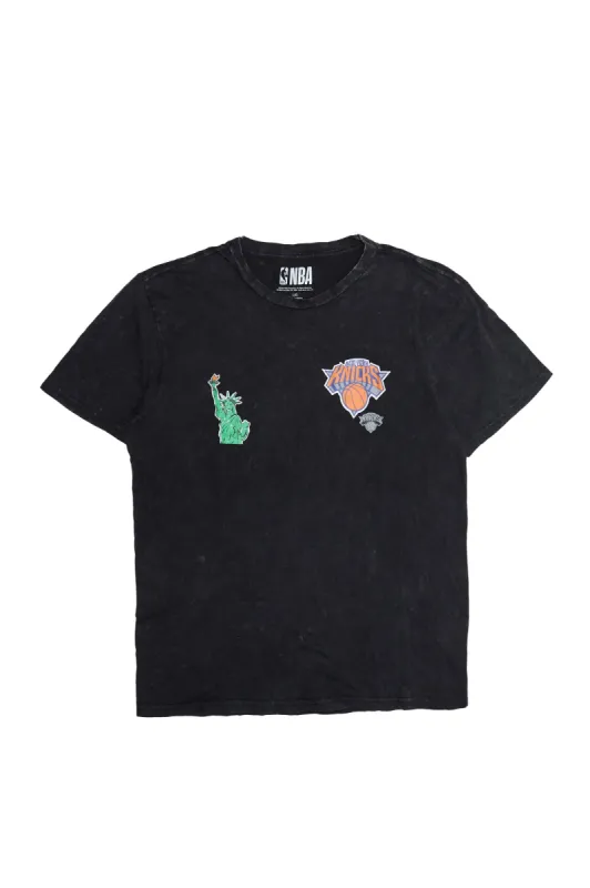 New York Knicks Graphic Acid Wash Tee sold by Bluenotes