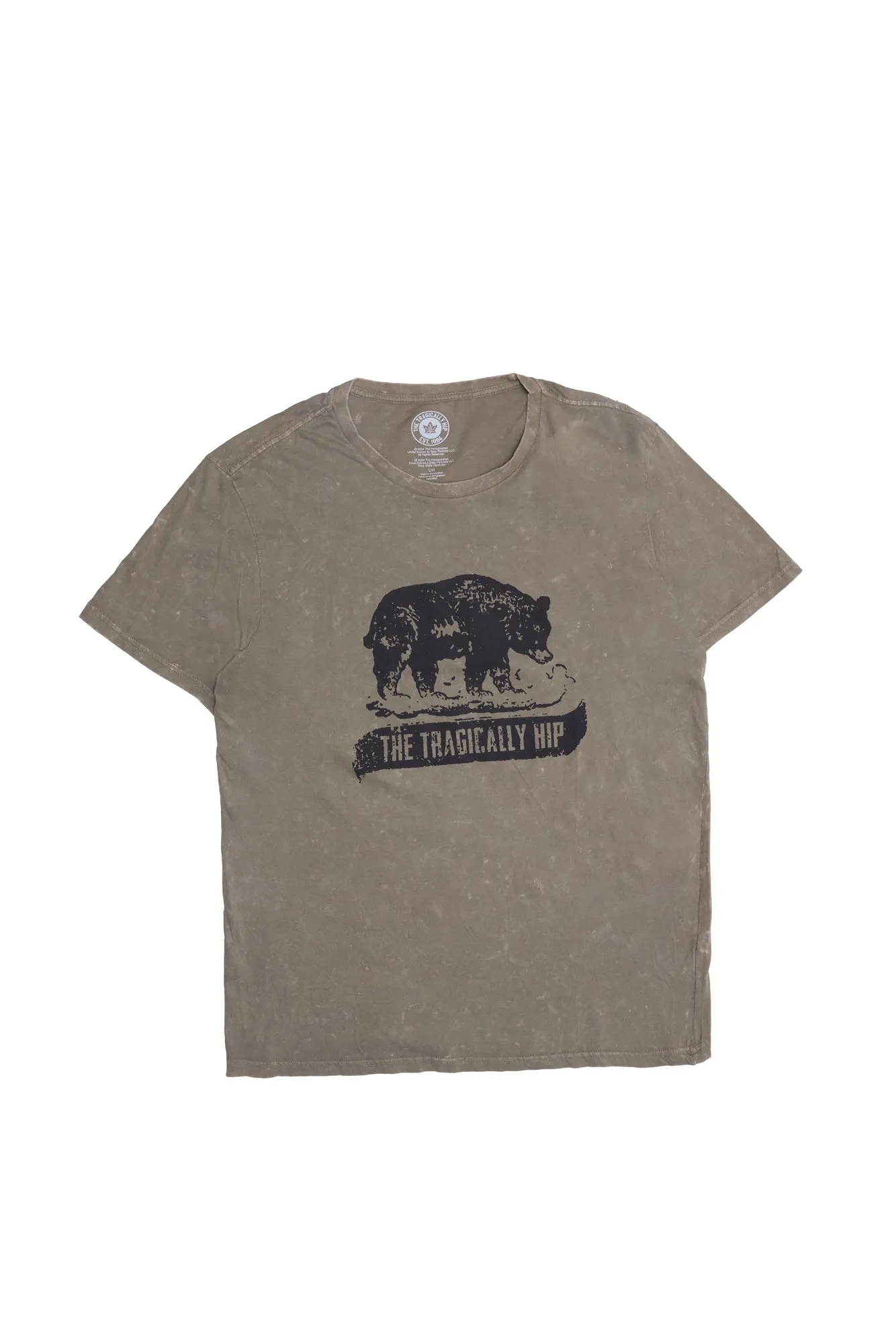 The Tragically Hip Graphic Acid Wash Tee sold by Bluenotes