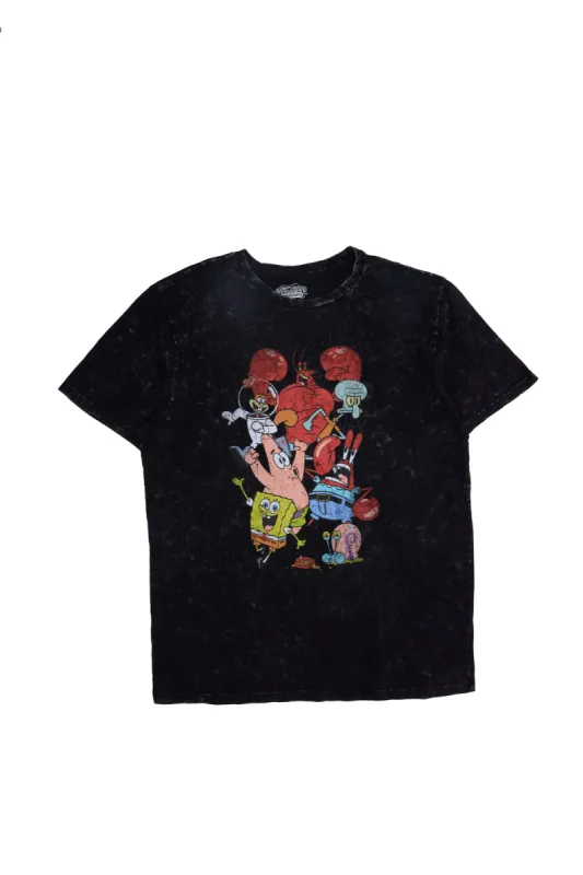 SpongeBob And The Gang Graphic Acid Wash Tee sold by Bluenotes