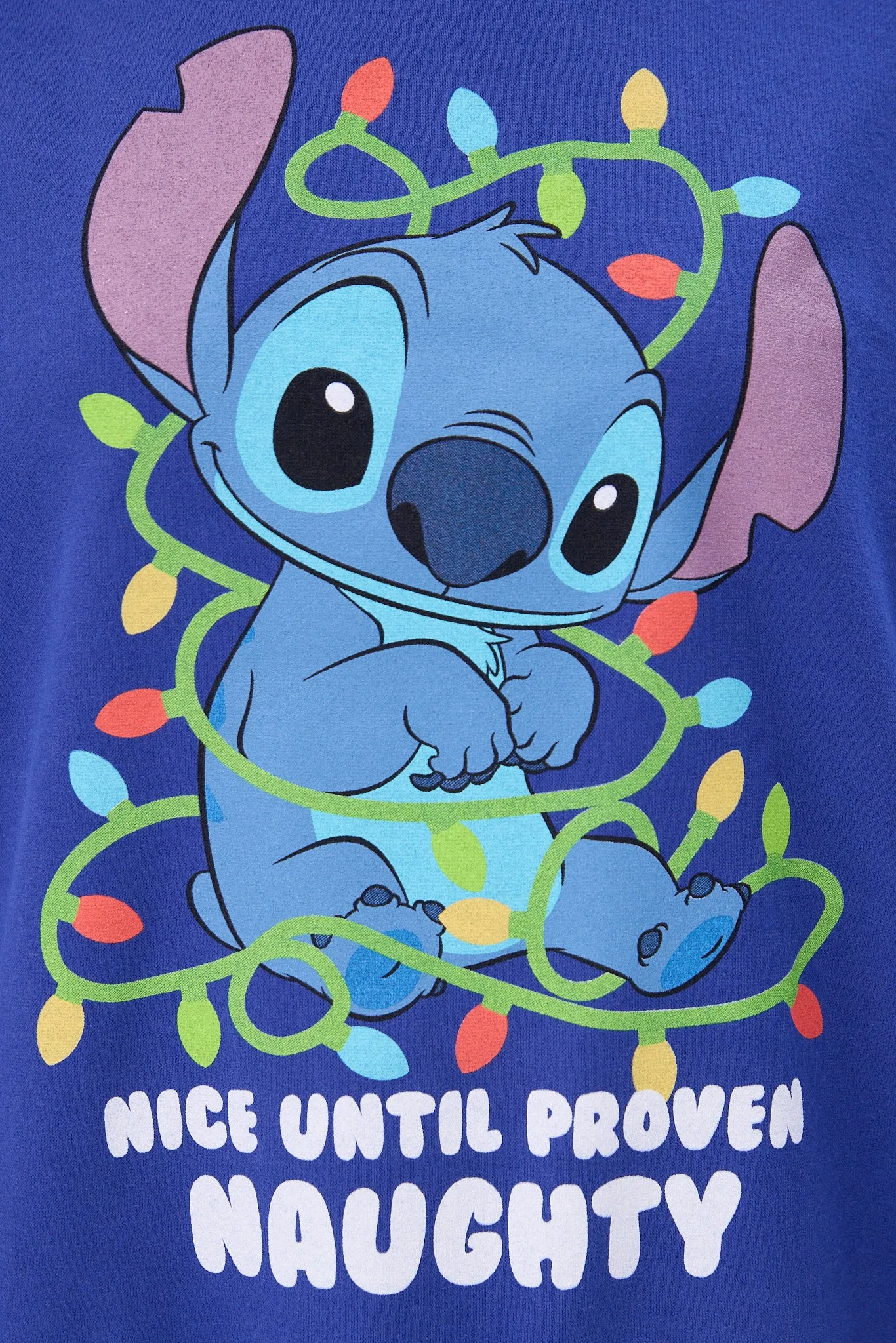 Stitch Nice Until Proven Naughty Graphic Crew Neck Sweatshirt sold by Bluenotes product image thumbnail 3