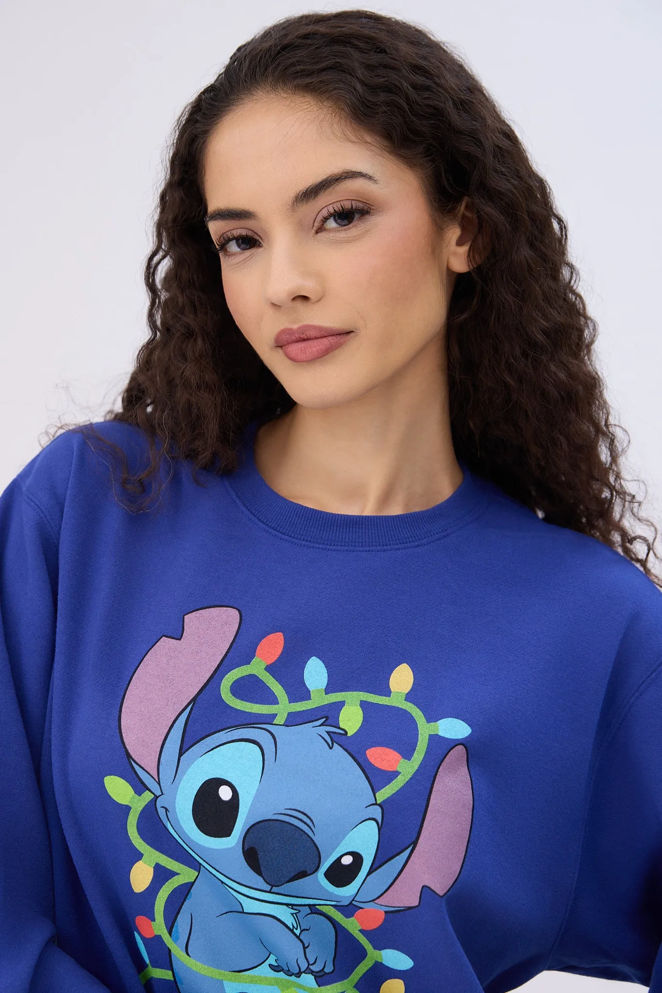 Stitch Nice Until Proven Naughty Graphic Crew Neck Sweatshirt sold by Bluenotes product image thumbnail 2
