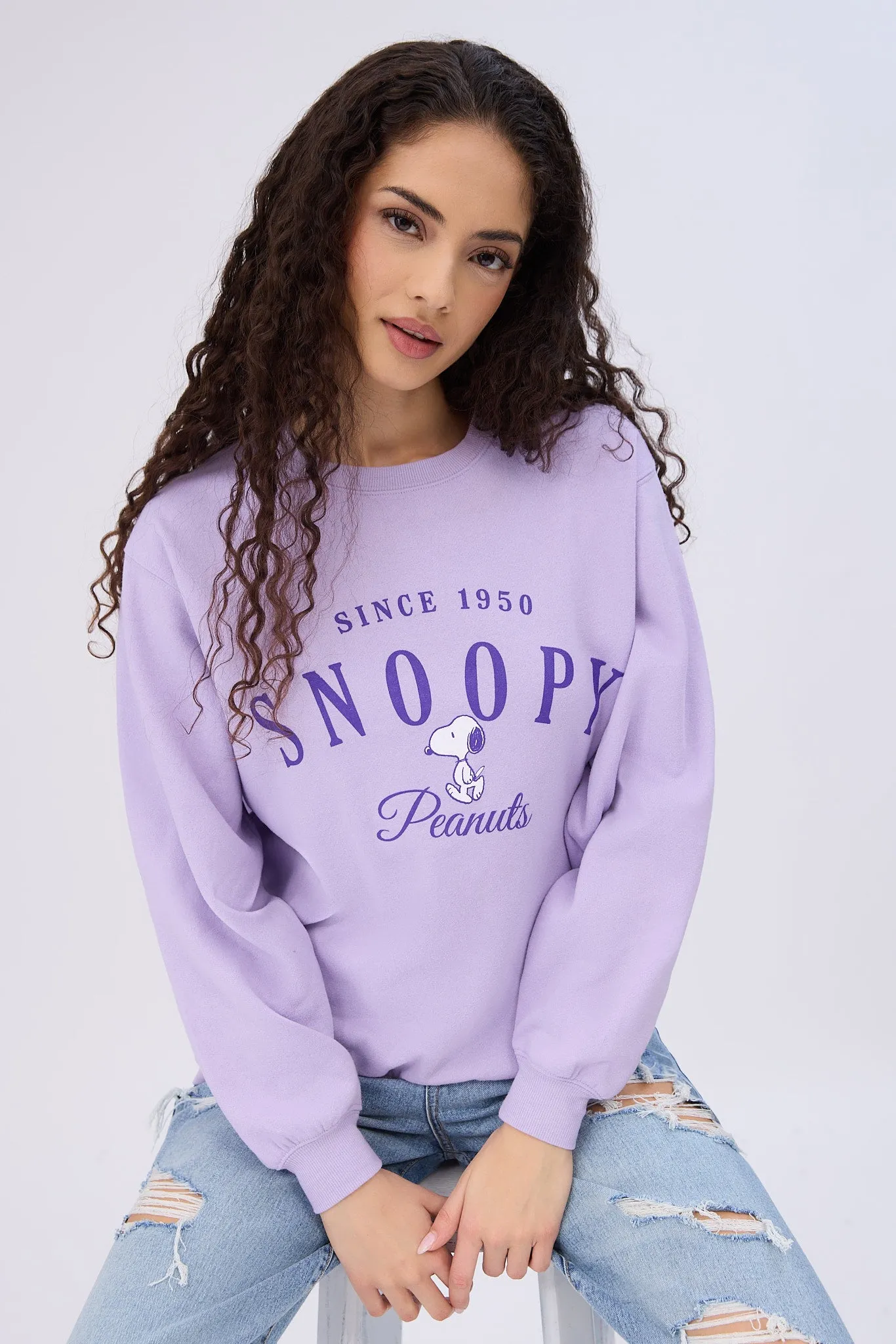 Peanuts Presents Snoopy Since 1950 Graphic Crew Neck Sweatshirt sold by Bluenotes product image thumbnail 3